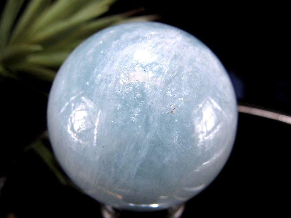 アクアマリン 丸玉 シラー スフィア 置物
