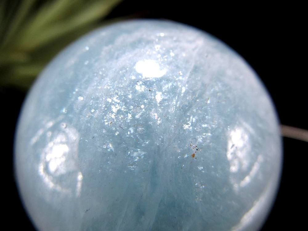 アクアマリン 丸玉 シラー スフィア 置物