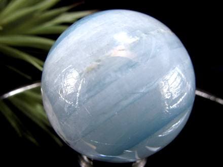 アクアマリン 丸玉 シラー スフィア 置物