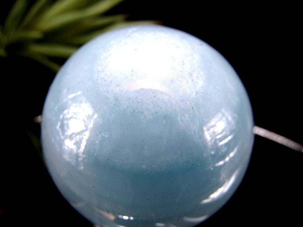 アクアマリン 丸玉 シラー スフィア 置物