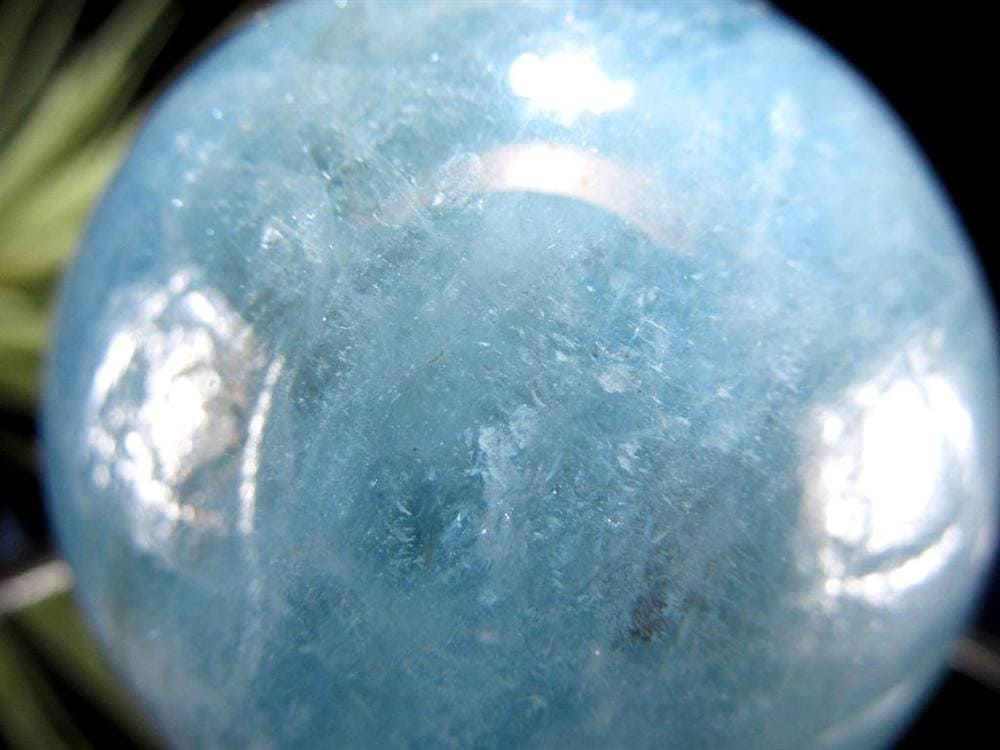 アクアマリン 丸玉 シラー スフィア 置物