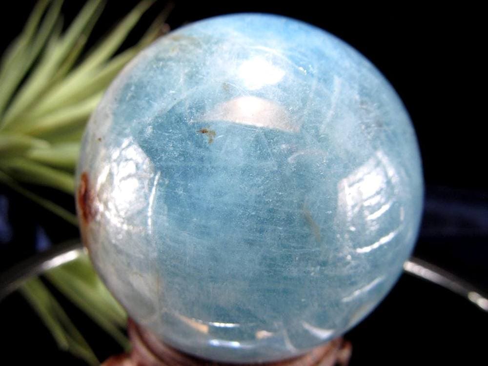 アクアマリン 丸玉 シラー スフィア 置物