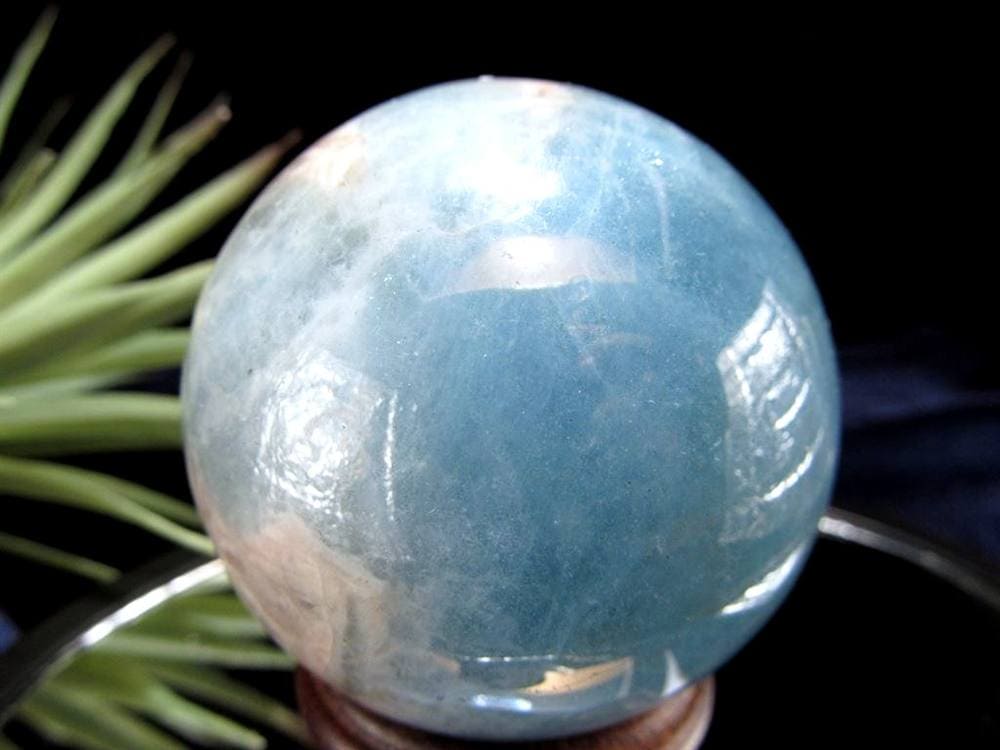 アクアマリン 丸玉 シラー スフィア 置物