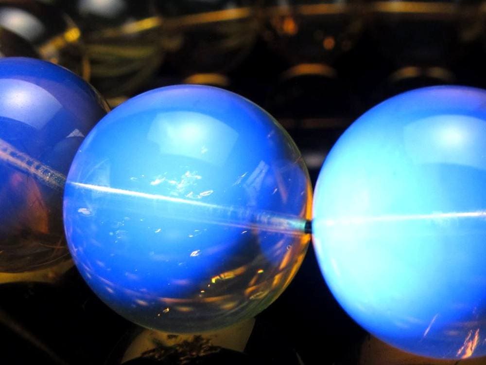 ブルーアンバー ブレスレット アンバー 琥珀 メキシカンブルーアンバー 