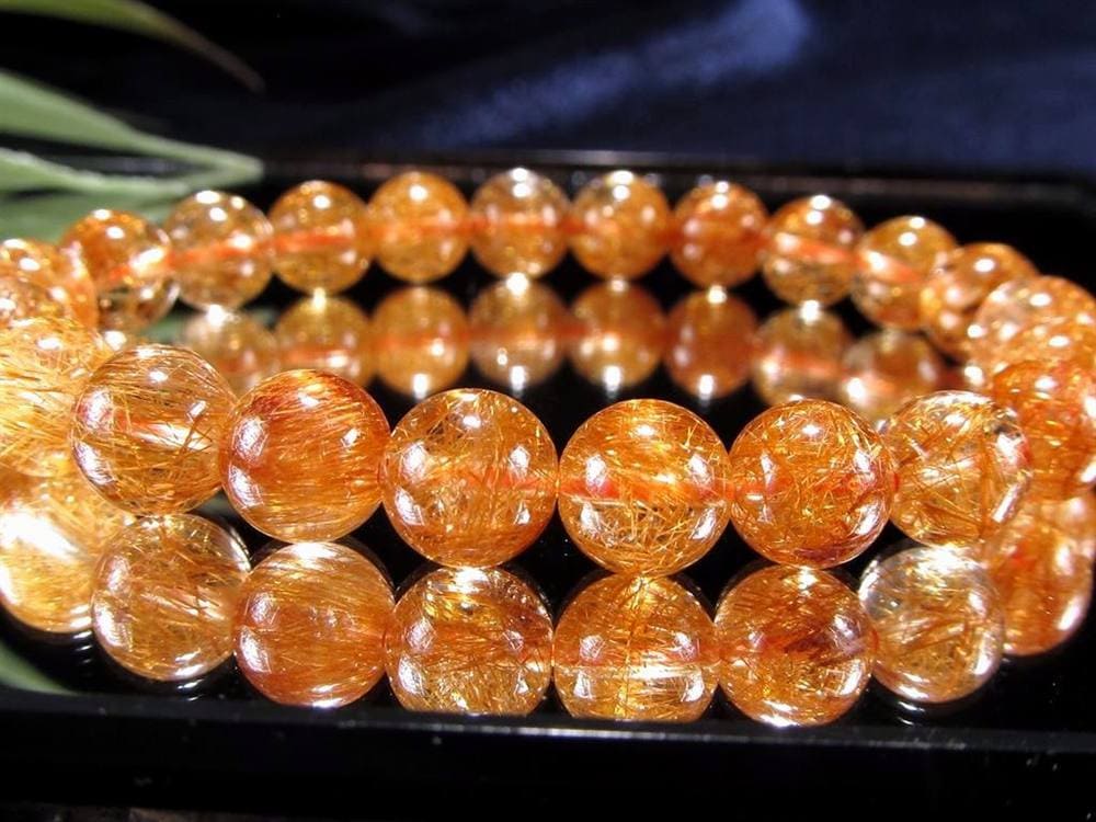 オレンジルチルクォーツ ブレスレット レッドルチルクォーツ ルチルレイデッドクォーツ 金運