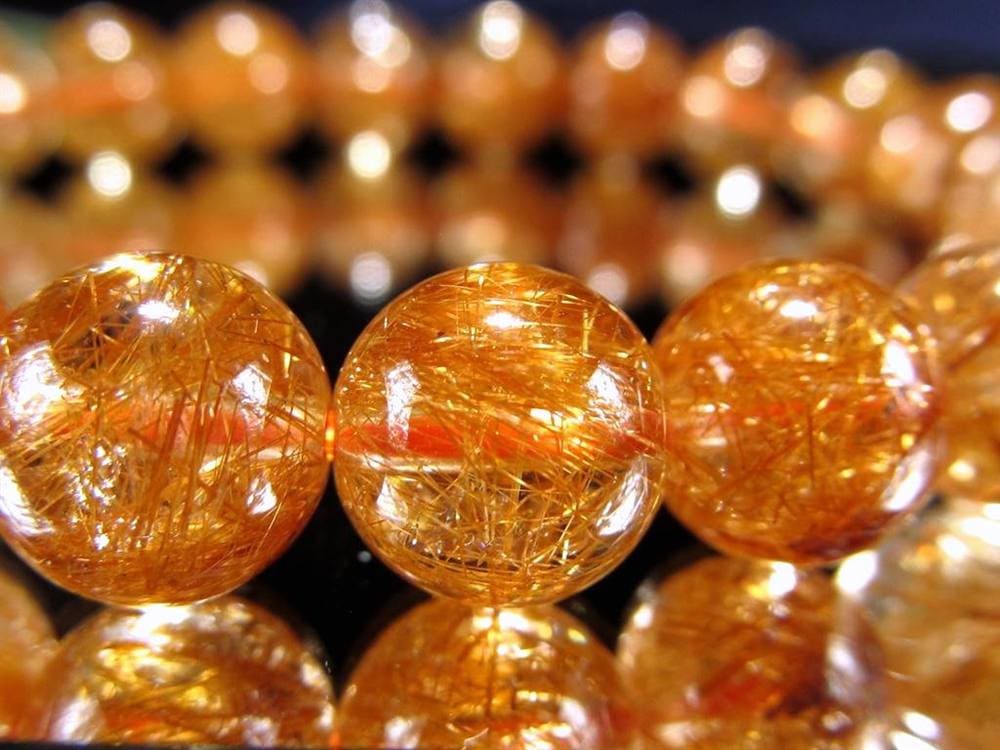 オレンジルチルクォーツ ブレスレット レッドルチルクォーツ ルチルレイデッドクォーツ 金運