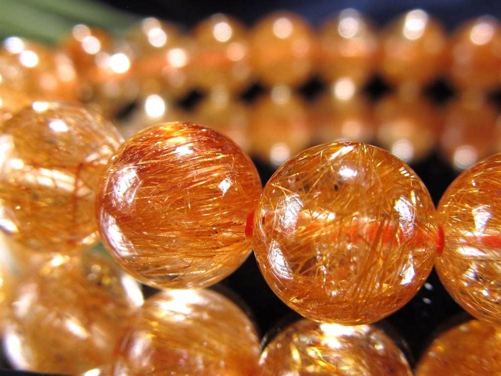 オレンジルチルクォーツ ブレスレット レッドルチルクォーツ ルチルレイデッドクォーツ 金運