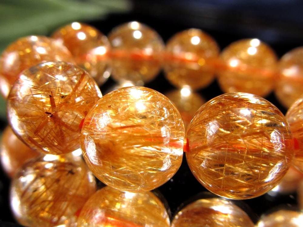オレンジルチルクォーツ ブレスレット レッドルチルクォーツ ルチルレイデッドクォーツ 金運