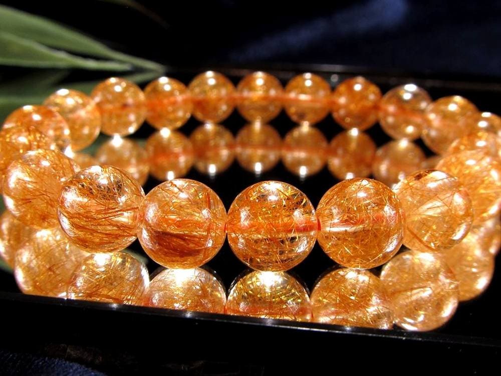オレンジルチルクォーツ ブレスレット レッドルチルクォーツ ルチルレイデッドクォーツ 金運