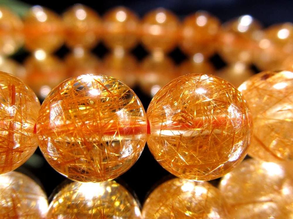 オレンジルチルクォーツ ブレスレット レッドルチルクォーツ ルチルレイデッドクォーツ 金運
