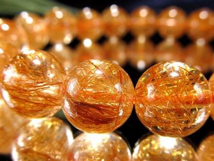 オレンジルチルクォーツ ブレスレット レッドルチルクォーツ ルチルレイデッドクォーツ 金運