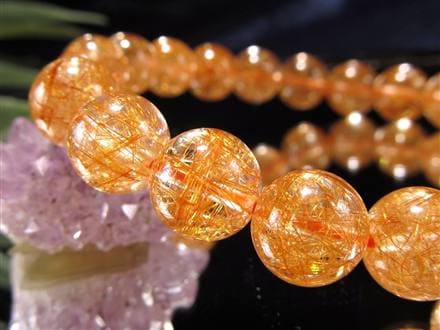 オレンジルチルクォーツ ブレスレット レッドルチルクォーツ ルチルレイデッドクォーツ 金運