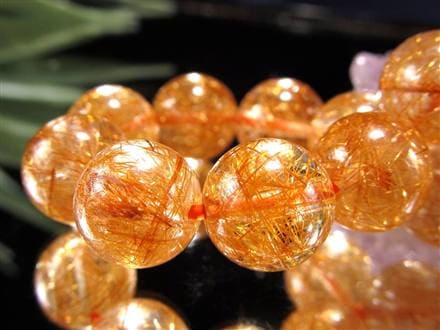 オレンジルチルクォーツ ブレスレット レッドルチルクォーツ ルチルレイデッドクォーツ 金運