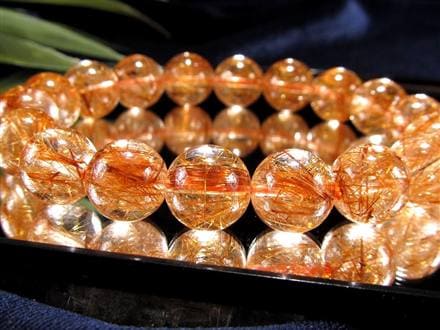 オレンジルチルクォーツ ブレスレット レッドルチルクォーツ ルチルレイデッドクォーツ 金運