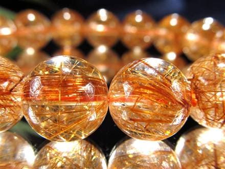 オレンジルチルクォーツ ブレスレット レッドルチルクォーツ ルチルレイデッドクォーツ 金運