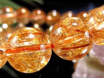 オレンジルチルクォーツ ブレスレット レッドルチルクォーツ ルチルレイデッドクォーツ 金運