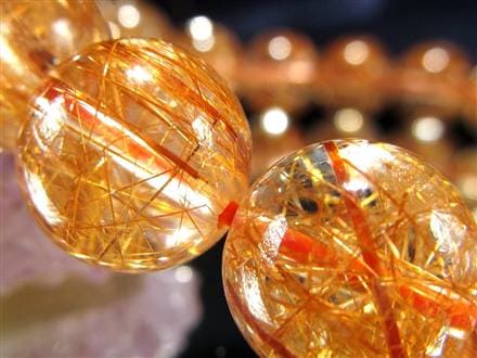 オレンジルチルクォーツ ブレスレット レッドルチルクォーツ ルチルレイデッドクォーツ 金運