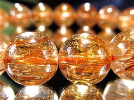 オレンジルチルクォーツ ブレスレット レッドルチルクォーツ ルチルレイデッドクォーツ 金運