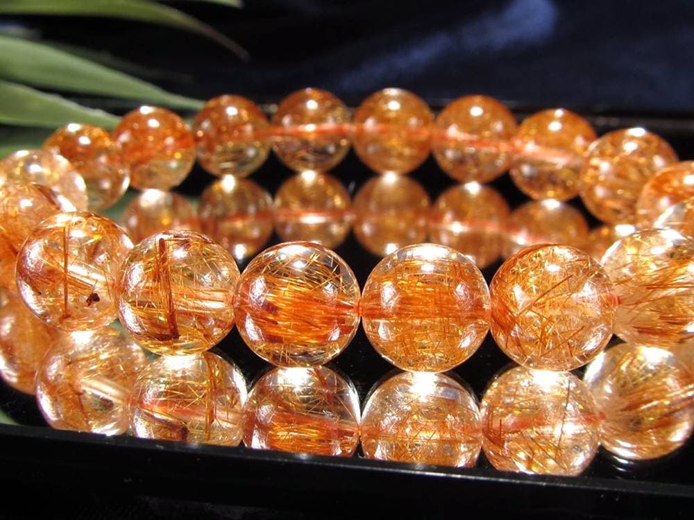 オレンジルチルクォーツ ブレスレット レッドルチルクォーツ ルチルレイデッドクォーツ 金運