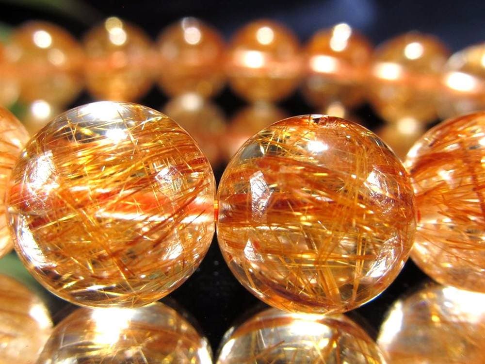オレンジルチルクォーツ ブレスレット レッドルチルクォーツ ルチルレイデッドクォーツ 金運