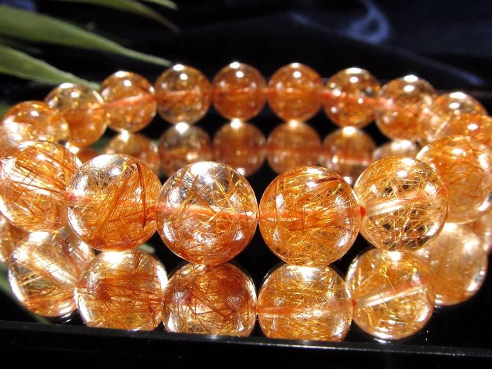 オレンジルチルクォーツ ブレスレット レッドルチルクォーツ ルチルレイデッドクォーツ 金運