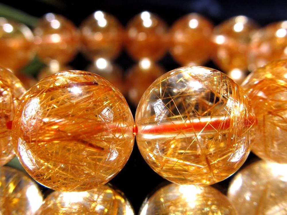 オレンジルチルクォーツ ブレスレット レッドルチルクォーツ ルチルレイデッドクォーツ 金運