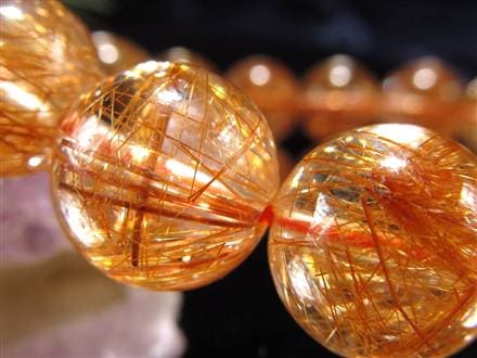 オレンジルチルクォーツ ブレスレット レッドルチルクォーツ ルチルレイデッドクォーツ 金運