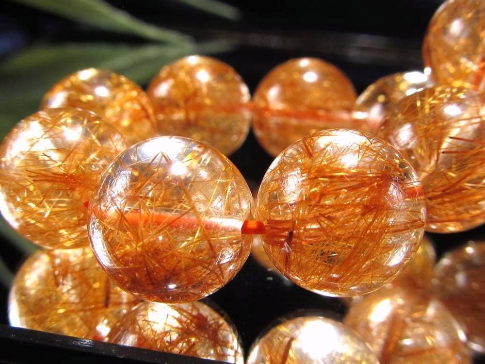 オレンジルチルクォーツ ブレスレット レッドルチルクォーツ ルチルレイデッドクォーツ 金運