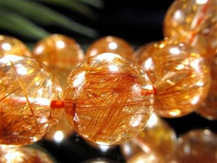 オレンジルチルクォーツ ブレスレット レッドルチルクォーツ ルチルレイデッドクォーツ 金運