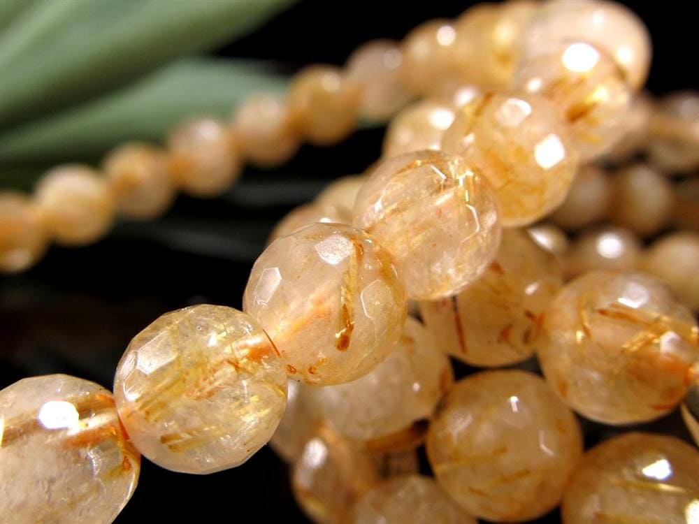 ゴールド ルチルクォーツ ルチレイテッドクォーツ ブレスレット 金運・勝負運の象徴