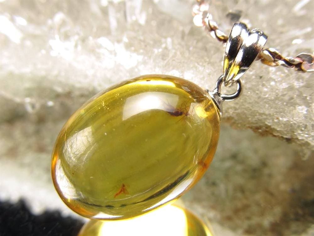 虫入り バルティックアンバー 琥珀 ペンダント アクセサリー