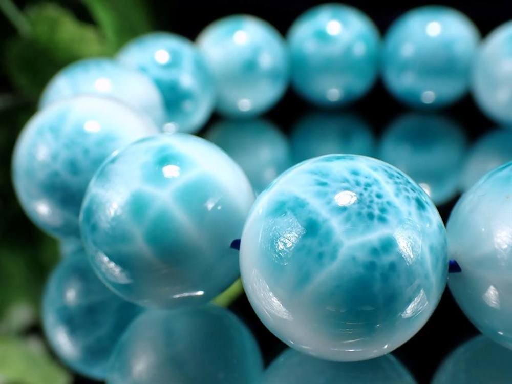 ラリマー ブレスレット ブルーペクトライト ドミニカ共和国 Larimar