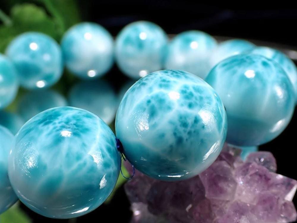 ラリマー ブレスレット ブルーペクトライト ドミニカ共和国 Larimar