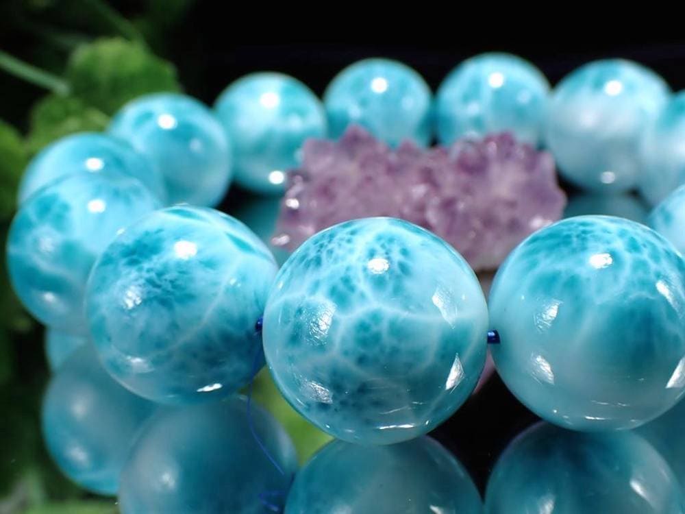 ラリマー ブレスレット ブルーペクトライト ドミニカ共和国 Larimar