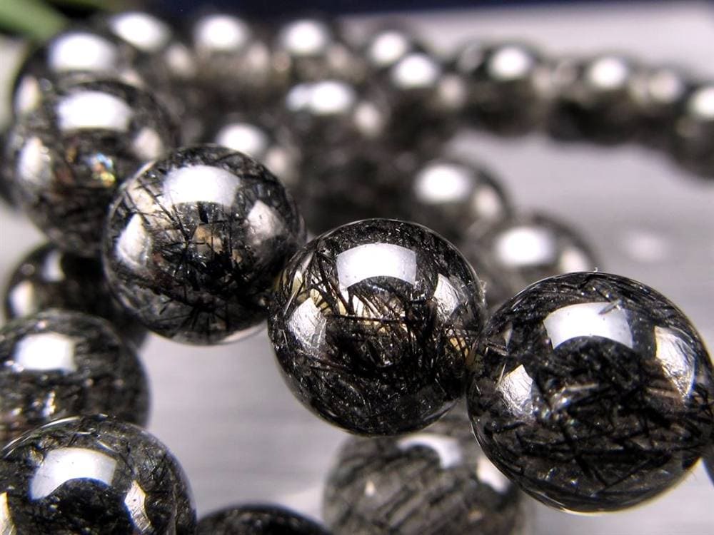 ブラックルチル ルチル ブレスレット 天然石 ブラックトルマリン