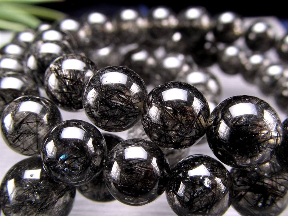 ブラックルチル ルチル ブレスレット 天然石 ブラックトルマリン