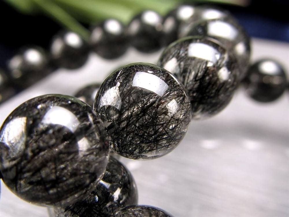 ブラックルチル ルチル ブレスレット 天然石 ブラックトルマリン