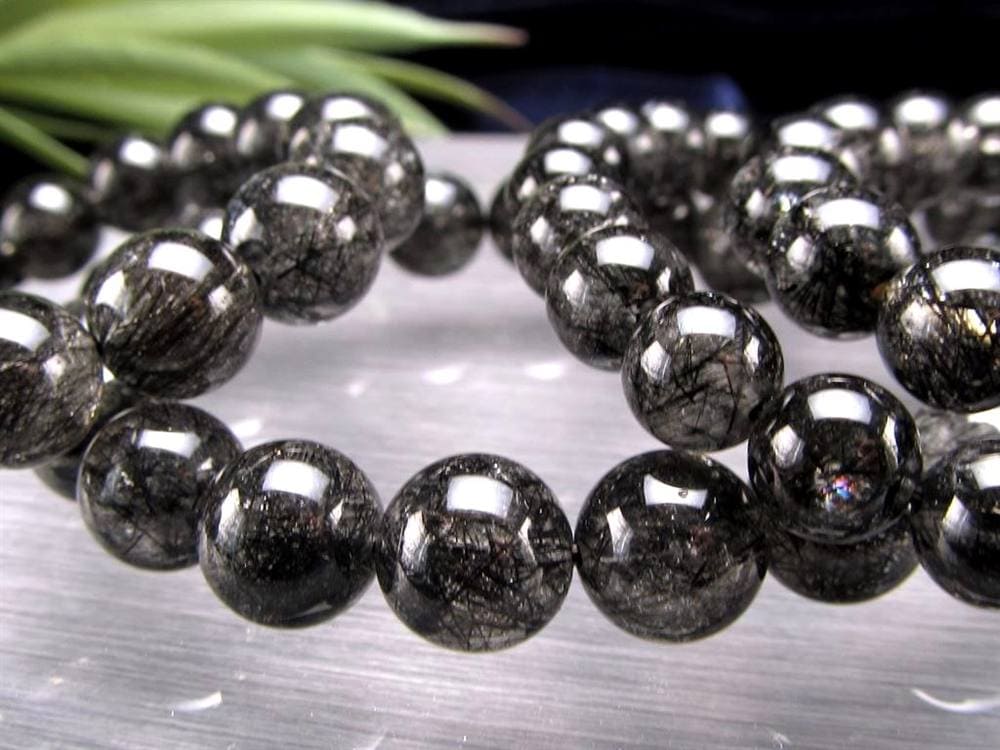 ブラックルチル ルチル ブレスレット 天然石 ブラックトルマリン