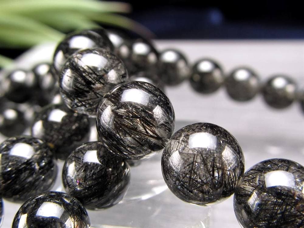 ブラックルチル ルチル ブレスレット 天然石 ブラックトルマリン