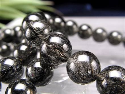 ブラックルチル ルチル ブレスレット 天然石 ブラックトルマリン