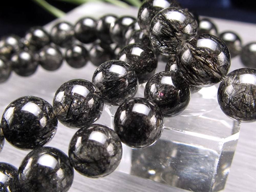 ブラックルチル ルチル ブレスレット 天然石 ブラックトルマリン