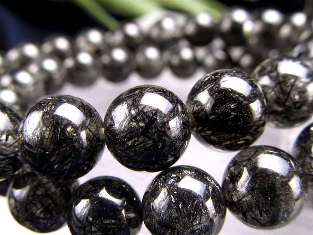 ブラックルチル ルチル ブレスレット 天然石 ブラックトルマリン