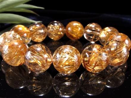 ゴールドルチル ブレスレット タイチン 金針水晶 天然石