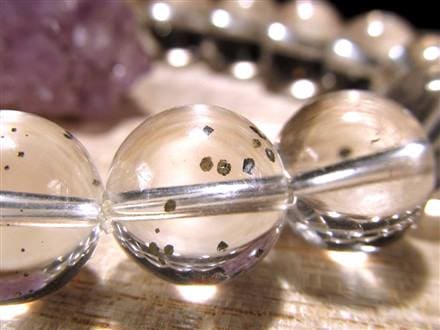 パイライトインクォーツ ブレスレット 黄鉄鉱 水晶 パイライト