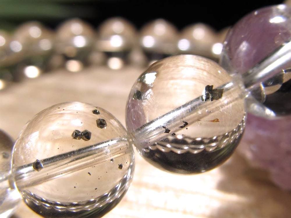 パイライトインクォーツ ブレスレット 黄鉄鉱 水晶 パイライト