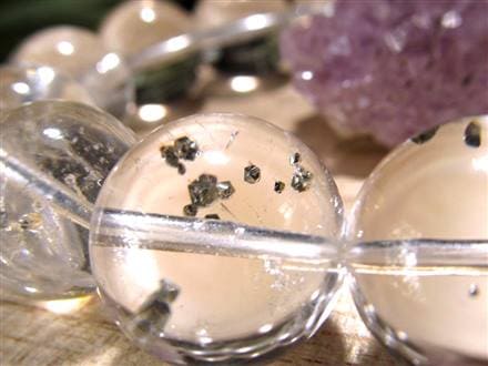 パイライトインクォーツ ブレスレット 黄鉄鉱 水晶 パイライト