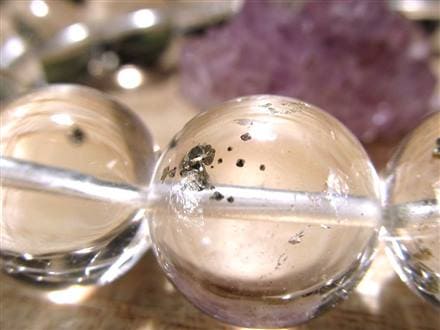 パイライトインクォーツ ブレスレット 黄鉄鉱 水晶 パイライト