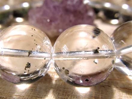 パイライトインクォーツ ブレスレット 黄鉄鉱 水晶 パイライト