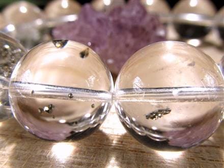 パイライトインクォーツ ブレスレット 黄鉄鉱 水晶 パイライト