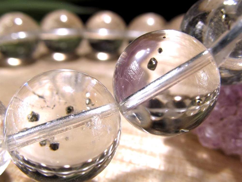 パイライトインクォーツ ブレスレット 黄鉄鉱 水晶 パイライト